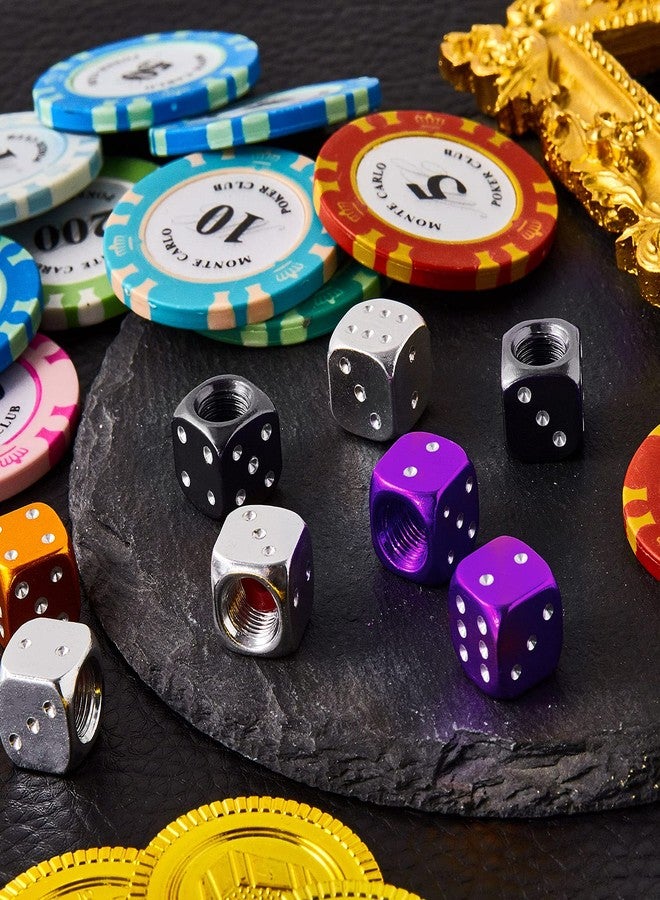 BBTO 12 Pieces Aluminum Dice Valve Stem Caps for Car, Bike, Bicycle, Motorcycle - Multicolored Tire Air Valve Covers, 0.47 Inch - Image 5